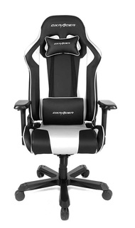 Кресло DxRacer OH/K99/NW геймерское, черно-белое, регулируемые подлокотники в 4 направлениях, наклон