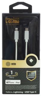 Кабель интерфейсный Cactus CS-LG.USB.C-1 USB Type-C(m)/Lightning(m), 1м, белый, блистер