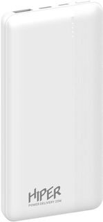 Аккумулятор внешний HIPER MX PRO 10000 WHITE 10000mAh, 3A, QC, PD, 2*USB, белый