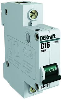 Автоматический выключатель DEKraft 11012DEK ВА-101 - 1P, тип хар-ки B, 63 А, 230 В AC, 4.5кА