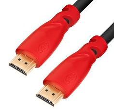 Кабель интерфейсный HDMI-HDMI GCR GCR-HM301 1.0m, красные коннекторы, HDR 4:2:2, Ultra HD, 4K 60 fps 60Hz/5K*30Hz, 3D, audio, 18.0 Гбит/с, 28/28AWG, 3