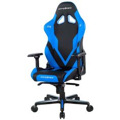 Кресло игровое DxRacer OH/G8200/NB черный/синий, PU-кожа, мультиблок, подлокотники регулируемые в 4х направлениях, до 115 кг