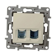 Розетка Legrand 672352 Etika - RJ11 + RJ45, категория 5, UTP, слоновая кость