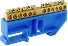 Шина TDM SQ0801-0029 "N" нулевая с изолятором на DIN-рейку 6x9мм стойка бол. 12 групп (упак. 20 шт)