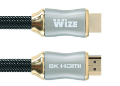 Кабель HDMI Wize WAVC-HDMI8K-1M 1 м, v.2.1, 19M/19M, 8K/120Hz/60Hz, 4K/144Hz/120Hz 4:4:4, eARC, HDCP 2.3/EDID/ HEC/CEC/ DDC, 30 AWG, ультравысокоскоро