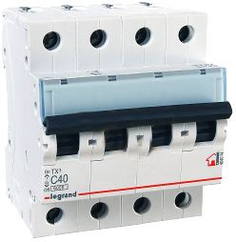 Автоматический выключатель Legrand 404073 TX³ 6000 - 6 кА - тип характеристики C, 4П, 400 В~, 32 А, 4 модуля