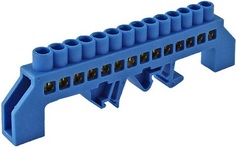 Шина TDM SQ0801-0080 "N" нулевая в изоляторе на DIN-рейку 8x12мм 14 групп (упак. 10 шт)