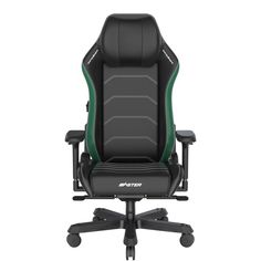 Кресло DxRacer I-DMC/MAS2022/NE черное с зелеными вставками, экокожа, 4D-подлокотники, механизм качания