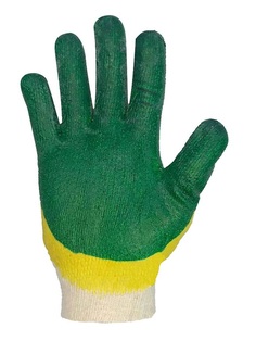 Перчатки TDM SQ1016-0103 х/б с двойным латексным покрытием, трикотажные, 13, 1 пара