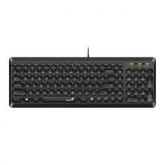 Клавиатура проводная Genius SlimStar Q200 31310020402 чёрная, мультимедийная, USB, 12 мультимидийных круглых клавиш, кабель 1.5 м.