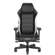 Кресло DxRacer I-DMC/MAS2022/NW черное с белыми вставками, экокожа, 4D-подлокотники, механизм качания