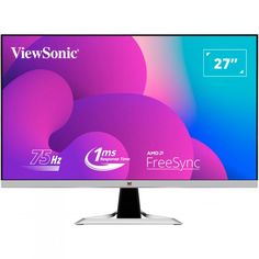 Монитор 27" Viewsonic VX2781-MH 1920x1080, IPS, 16:9, 1000:1, 250 cd/mІ, 1ms, 178°/178°, 75Hz, VGA, 2*HDMI, silver