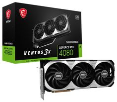 Видеокарта PCI-E MSI GeForce RTX 4080 VENTUS 3X OC (RTX 4080 16GB VENTUS 3X OC) 16GB GDDR6X 256bit 4nm 2310/22400MHz HDMI/3*DP