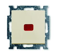 Переключатель ABB 1012-0-2150 2CKA001012A2150 BASIC 55 одноклавишный, в рамку, с подсветкой, 10А, 250В, IP20 (сх.6) (бежевый)