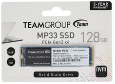 Накопитель SSD M.2 2280 Team Group TM8FP6128G0C101 MP33 128GB PCIe Gen3x4 NVMe 3D NAND TLC 1500/500MB/s IOPS 90K/100K MTBF 1.5M 75 TBW RTL