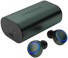 Наушники беспроводные Creative Outlier Air V3 51EF0940AA000 зеленые, до 40 часов, TWS, BT, IPX5, USB-C