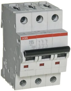 Автоматический выключатель ABB 2CDS253001R0634 S203 3P 63А (С) 6kA