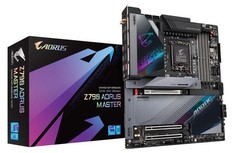 Материнская плата E-ATX GIGABYTE Z790 AORUS MASTER (LGA1700, Z790, 4*DDR5 (8000), 4*SATA 6G RAID, 5*M.2, 3*PCIE, 10Glan, WiFi, BT, DP, 3*USB Type-C, 1