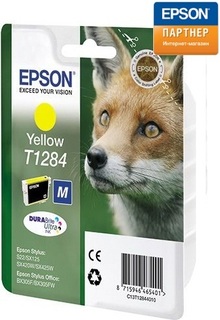 Картридж Epson C13T12844012 для принтера Stylus S22/МФУ SX420W/SX425W/SX125/SX430W жёлтый
