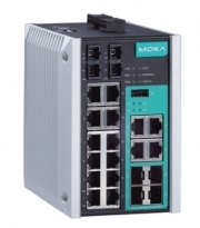 Коммутатор управляемый MOXA EDS-518E-SS-SC-4GTXSFP-T 12x10/100BaseT(X) ports, 2 100BaseFX single-mode ports with SC connectors, and 4 combo 10/100/100