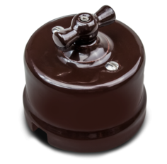 Выключатель Bironi B1-203-02 коричневый, перекрестный, упак 12 шт