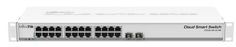 Коммутатор Mikrotik CSS326-24G-2S+RM L2-коммутатор, имеющий 24 Ethernet-порта 1 Гбит и 2 SFP+ порта. Встраиваемый в коммутационную стойку