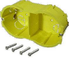 Коробка TWT TWT-BX45x90-YL подрозеточная в стену для суппорта 45х90, желтая