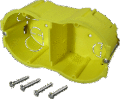 Коробка TWT TWT-BX45x90-YL подрозеточная в стену для суппорта 45х90, желтая
