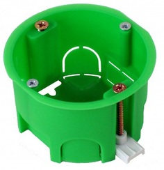 Коробка установочная HEGEL КУ1201 1-ая для полых стен d=68 глубина 45мм, пластиковые лапки IP30
