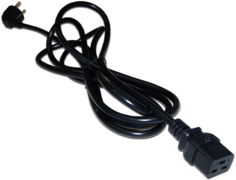 Кабель питания Lanmaster LAN-PP19/SHA-1.0-BK C19-Schuko угловая, 3х1.5, 220В, 16А, черный, 1 метр