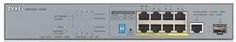 Коммутатор PoE ZYXEL GS1300-10HP GS1300-10HP-EU0101F для IP-видеокамер, 9xGE (8xPoE+), 1xSFP, бюджет PoE 130 Вт, дальность передачи питания до 250 м