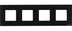 Рамка ABB N2274 CN 4-постовая, 2+2+2+2 модуля, IP20 (черное стекло)