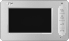 Видеодомофон CTV CTV-M400 белый 4,3", сен. клавиши упр. на передней панели, накладной, встр. ист пит, до 2 выз. панелей, белый