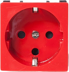 Розетка SPL 200002 электрическая 2К+З для выделения чистого питания с замком (красный)