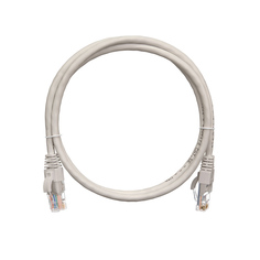 Кабель патч-корд U/UTP 5e кат. 2м NIKOMAX NMC-PC4UD55B-020-GY 2хRJ45/8P8C, T568B, Molded, BC (чистая медь), PVC нг(А), серый