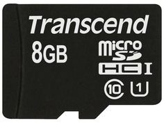 Карта памяти MicroSDHC 8GB Transcend TS8GUSDU1 Class 10 UHS-I (SD адаптер)