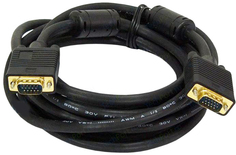 Кабель интерфейсный VGA-VGA Cablexpert CC-PPVGA-5M-B 5.0м, 15M/15M, Premium, черный, тройной экран, феррит.кольца, черный, пакет
