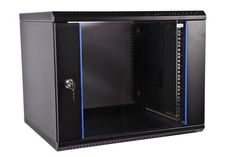 Шкаф настенный 19", 9U ЦМО ШРН-Э-9.650-9005 (600 × 650) дверь стекло, черный