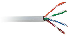 Кабель витая пара U/UTP 5e кат. 4 пары Atcom AT3800 24AWG(0.50 мм), медь, одножильный (solid), внутренний, PVC, серый, уп/305м
