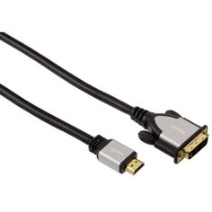 Кабель интерфейсный HDMI-DVI HAMA H-54533 00054533 HDMI - DVI/D (m-m) позолоченные штекеры 1.8м ферритовый фильтр 5зв черный