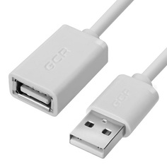 Удлинитель GCR GCR-UEC5M-BB-0.3m USB 2.0, 0.3m белый, 28/28 AWG, AM / AF, морозостойкий