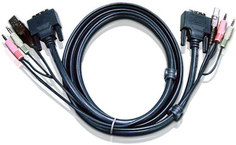 Кабель Aten 2L-7D05U мон+клав+мышь USB+аудио, DVI-D Single Link+USB A-Тип+2xRCA=>DVI-D Single Link+USB B-Тип+2xRCA, Male-Male, опрессованный, 5 м, чер