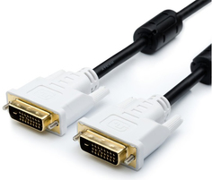Кабель DVI Atcom AT8057 1.8м, DVI-D Dual link, 24 pin, 2 феррита, пакет