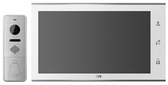 Комплект CTV CTV-DP4105AHD (W) (вызывная панель CTV-D400FHD и монитор CTV-M4105AHD), Full HD, 10", панель из стекла с сенсорным управлением "Easy butt