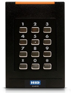Считыватель HID RK40 SE Mobile ready с клавиатурой, черный. Работает с картами iClass, iClass SE и SeoS. Монтаж проводов под винт. Возможность использ