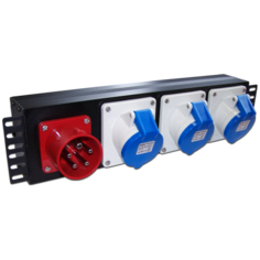 Блок розеток 19", 3 розетки TWT TWT-PDU-32AI9-3P трехфазный, 3 IEC309, 32A 250V, без шнура питания