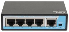 Коммутатор PoE GIGALINK GL-SW-F005-04P 4 PoE (802.3af) порта 10/100Мбит/с до 250 метров cat.6, 1 Uplink порт 100Мбит/с, 60Вт