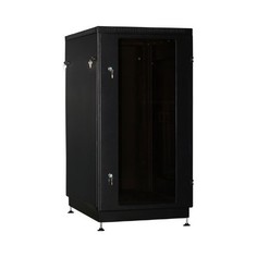 Шкаф напольный 19", 27U NT PRACTIC 2 MG27-66 B 196351 600*600, дверь со стеклом, черный