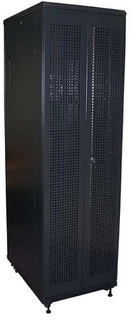 Шкаф напольный 19", 42U TWT TWT-CBBP-42U-6x6-00 600x600, без дверей, с перфорированными боковыми стенками, черный
