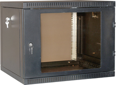 Шкаф настенный 19", 9U NT WALLBOX 9-65 B 084692 черный, 600*520, дверь стекло-металл